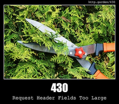430 Request Header Fields Too Large & Gardening